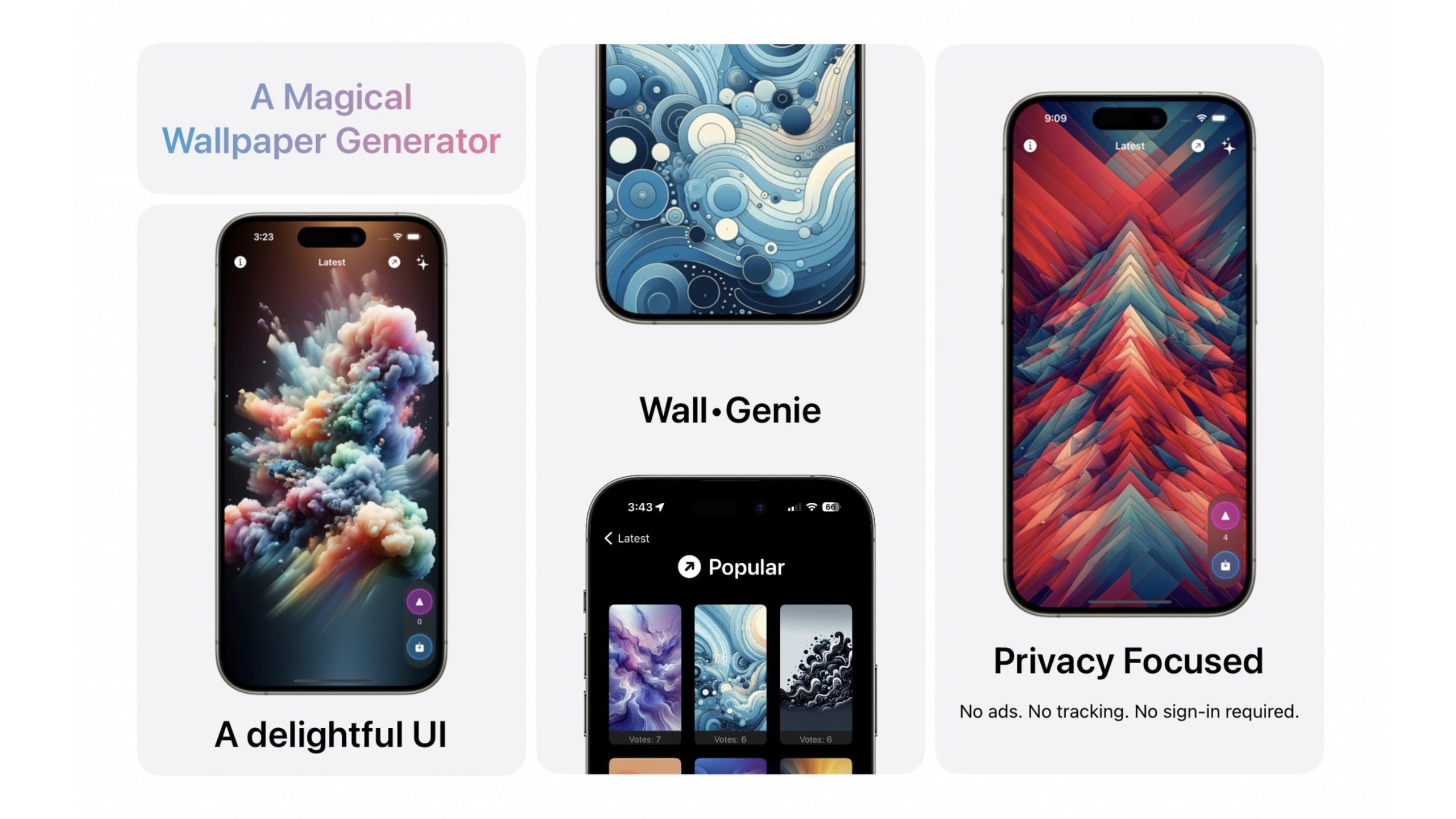 Wall Genie for iPhone, AI-generated wallpapers